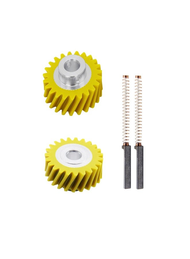 ZLLITONS W10112253 Mixer Worm Replacement W10380496 Carbon Brushes Gear for Whirlpool & KitchenAid Mixers Replace Parts 4162897 4169830 AP4295669(4-PCS) - Image 1